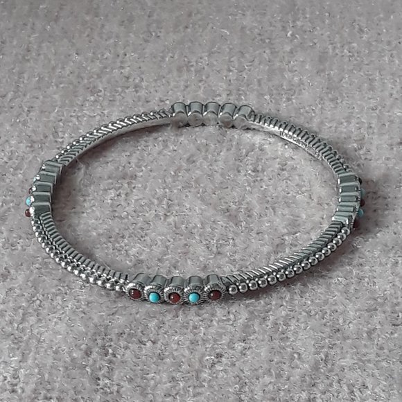 Pair of RJ Graziano CN Stacking Bracelets, Silver w/Coloured Stones - Picture 4 of 6